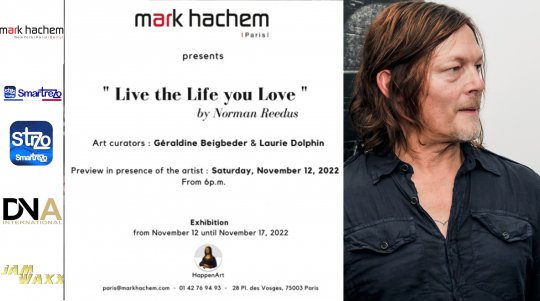 Mark Hachem et Géraldine Beigbeder présentent Norman Reedus et de présenter l'exposition personnelle de l'artiste à Paris intitulée Live the life you love