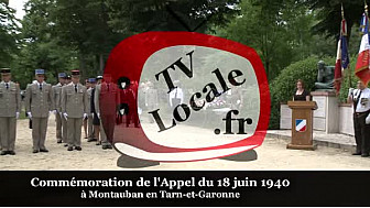 Jean-Louis GERAUD Pr&eacute;fet et Val&eacute;rie RABAUD D&eacute;put&eacute; de Tarn-et-Garonne &agrave; la comm&eacute;moration de l'Appel du 18 juin 1940 &agrave; Montauban