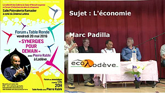 Pierre RABHI avec les Colibris Coeur d'Hérault à 'RENCONTRE SYNERGIE POUR DEMAIN' :#économie #Lodève @mvtcolibris #PierreRabhi #TvLocale_fr