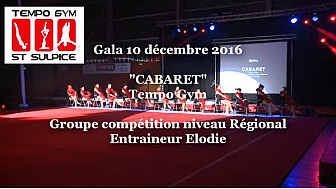 Cabaret par le groupe Comp&eacute;titon niveau R&eacute;gional de Tempo Gym durant le Gala du 10 d&eacute;cembre 2016.
