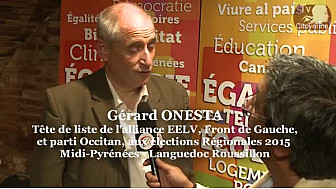 Elections R&eacute;gionales Midi-Pyr&eacute;n&eacute;es / Languedoc Roussillon: Gerard ONESTA EELV- Front de Gauche &agrave; Montauban ce 6 octobre 2015