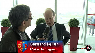 Bernard Keller , Maire de Blagnac, fier de présenter le musée Aeroscopia à la Ministre Pinel