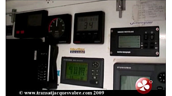 A bord de Prince de Bretagne à l'abris durant l'édition 2009 de la Transat Jacques Vabre